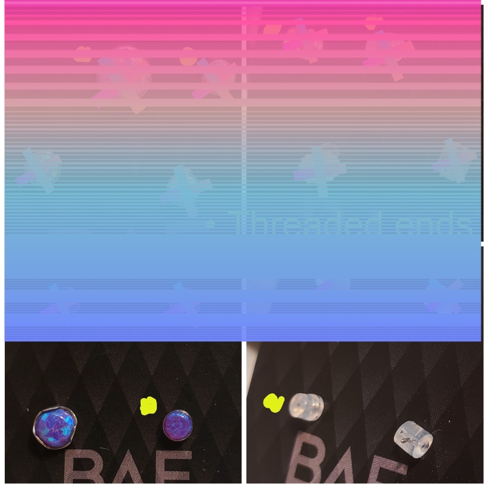 💢SOLD💢 Purple & Lavender Opal threadless/threaded ends